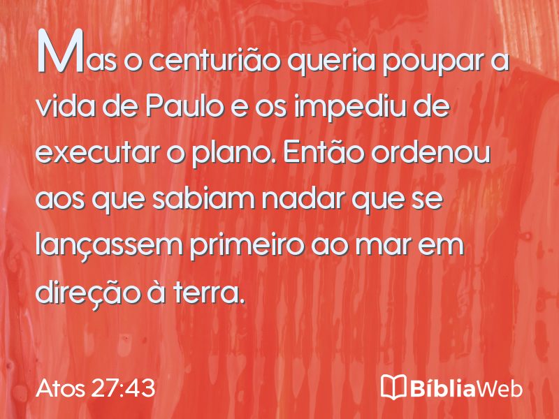 Atos 27:43 em imagem para compartilhar
