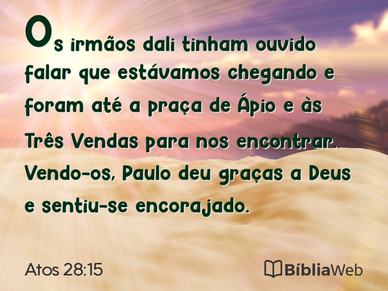 Atos 28:15 em imagem para compartilhar