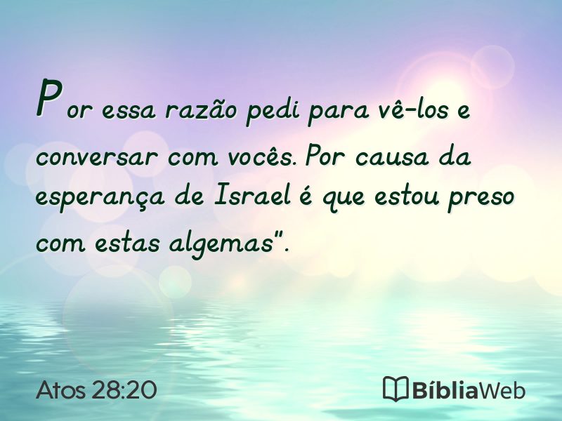 Atos 28:20 em imagem para compartilhar