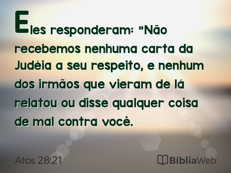 Atos 28:21 em imagem para compartilhar