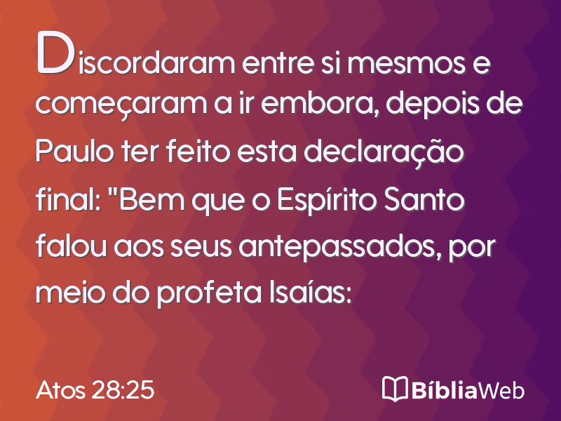 Atos 28:25 em imagem para compartilhar