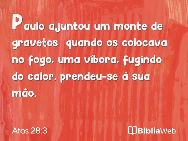 Atos 28:3 em imagem para compartilhar