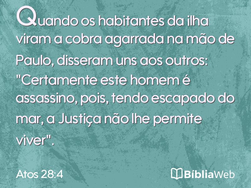 Atos 28:4 em imagem para compartilhar
