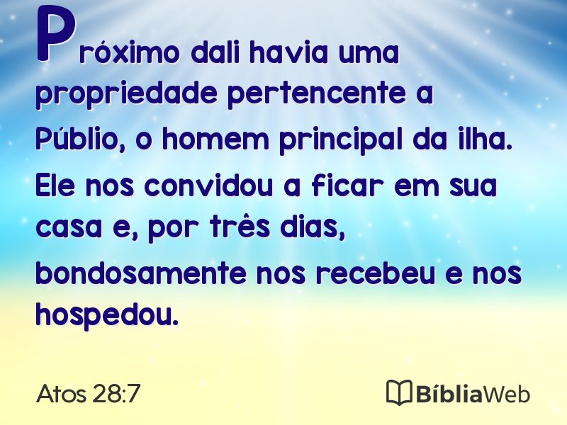 Atos 28:7 em imagem para compartilhar
