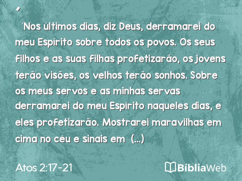 Atos 2:17-21 em imagem para compartilhar