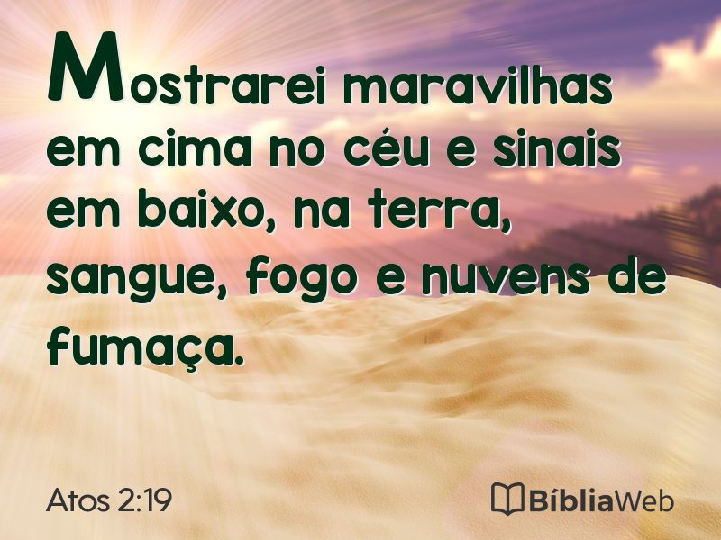 Atos 2:19 em imagem para compartilhar