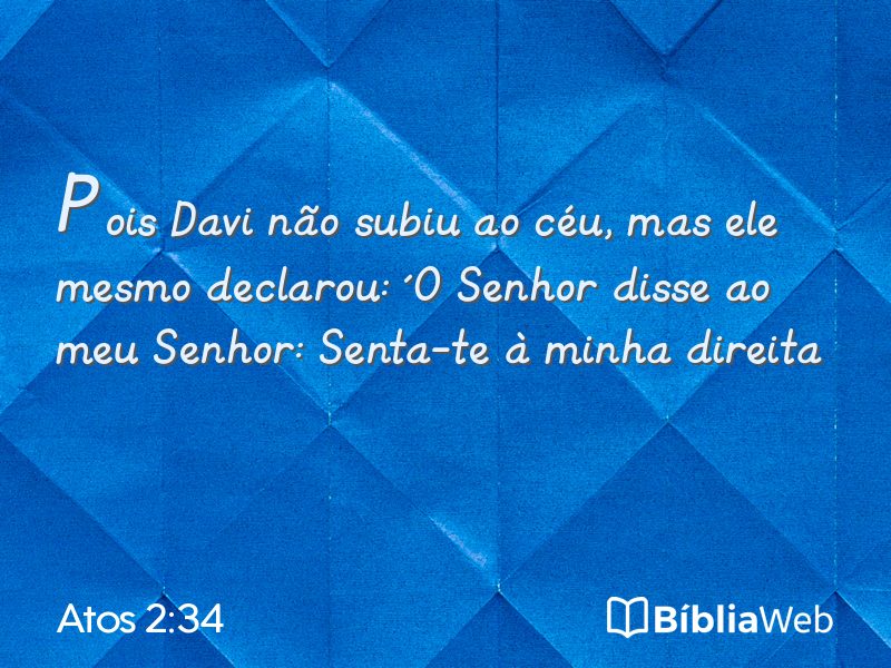 Atos 2:34 em imagem para compartilhar