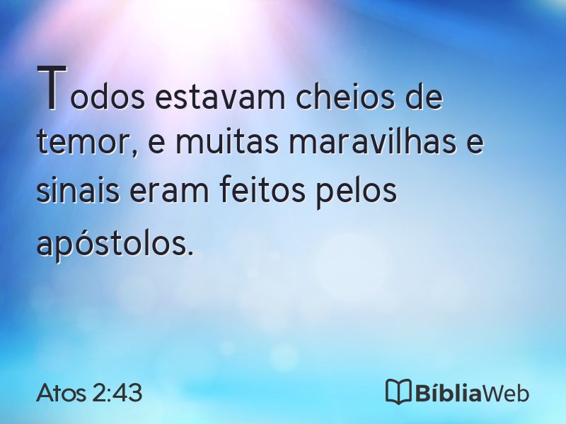 Atos 2:43 em imagem para compartilhar