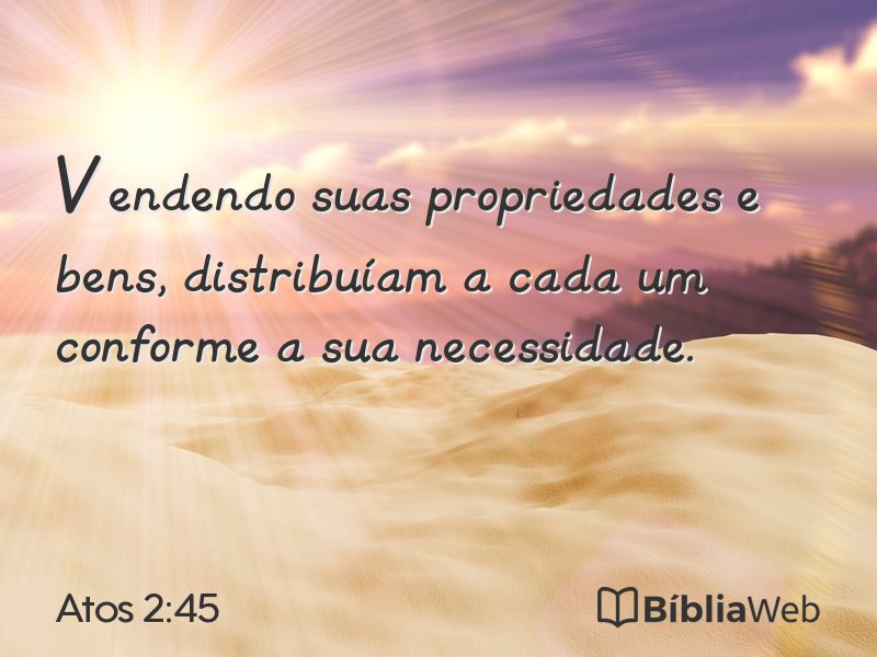 Atos 2:45 em imagem para compartilhar