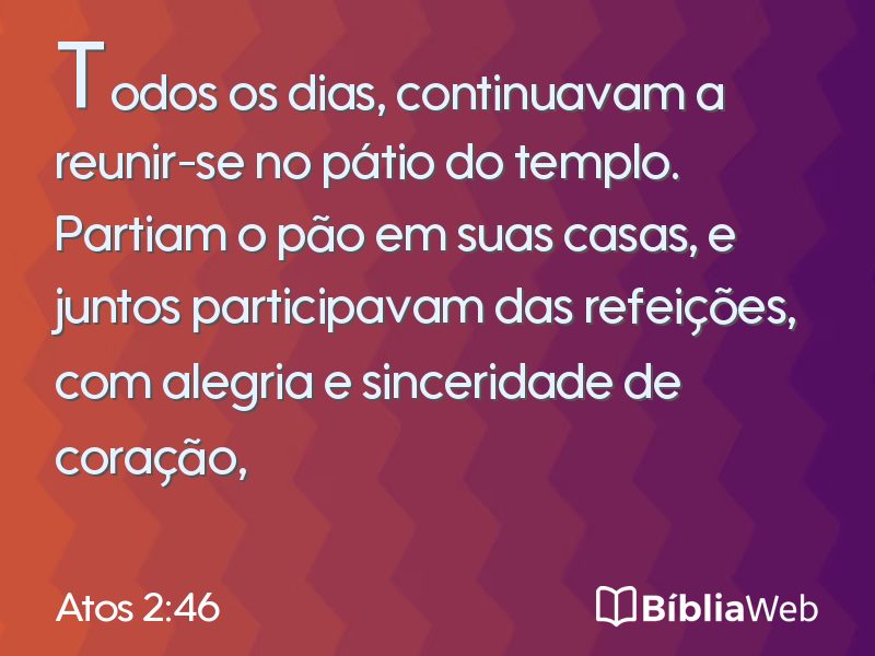 Atos 2:46 em imagem para compartilhar