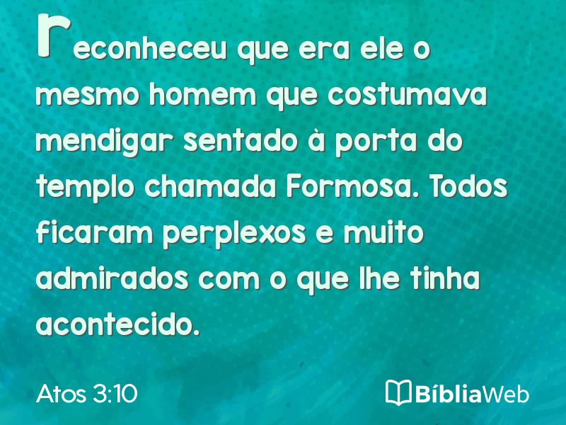 Atos 3:10 em imagem para compartilhar