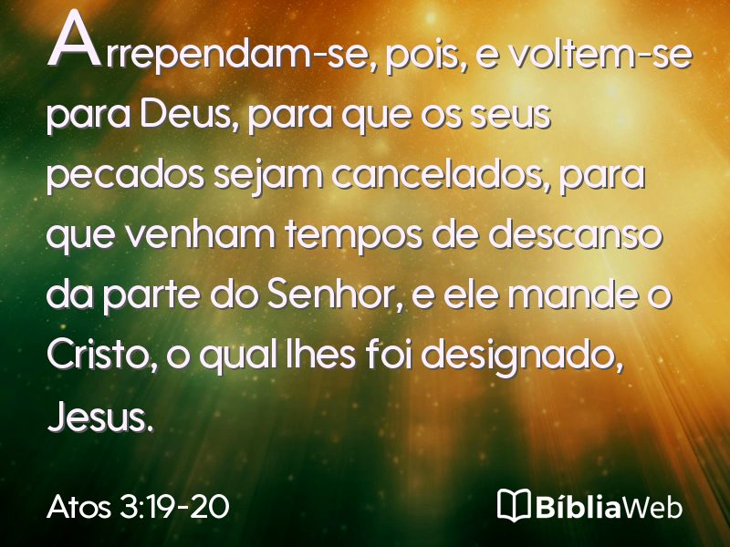 Atos 3:19-20 em imagem para compartilhar