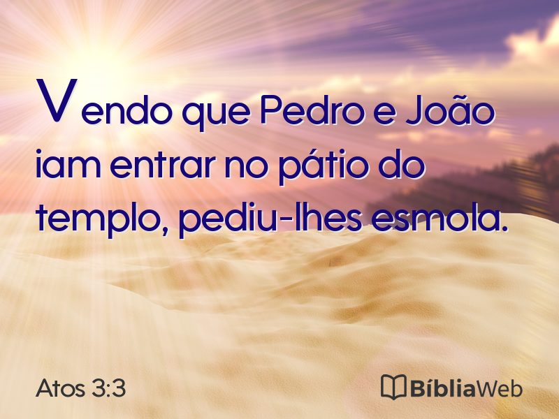 Atos 3:3 em imagem para compartilhar