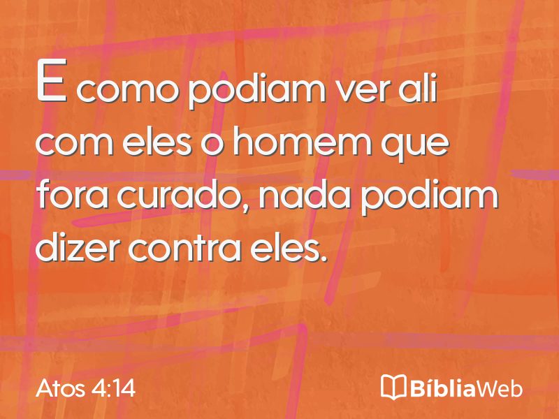 Atos 4:14 em imagem para compartilhar