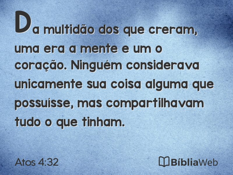 Atos 4:32 em imagem para compartilhar