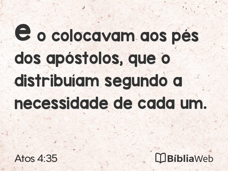 Atos 4:35 em imagem para compartilhar
