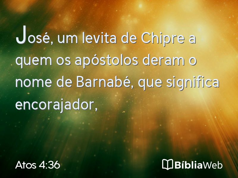 Atos 4:36 em imagem para compartilhar