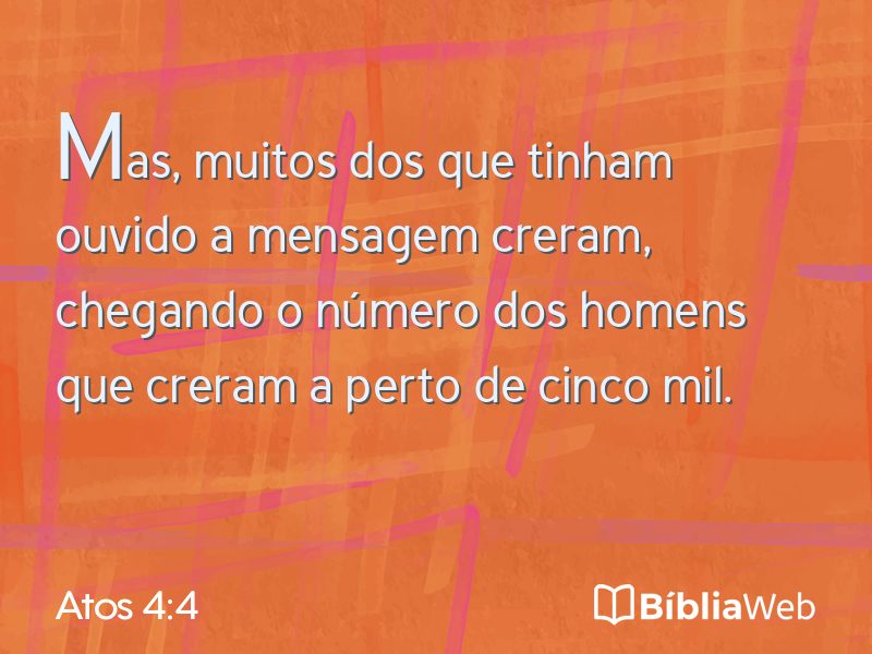 Atos 4:4 em imagem para compartilhar