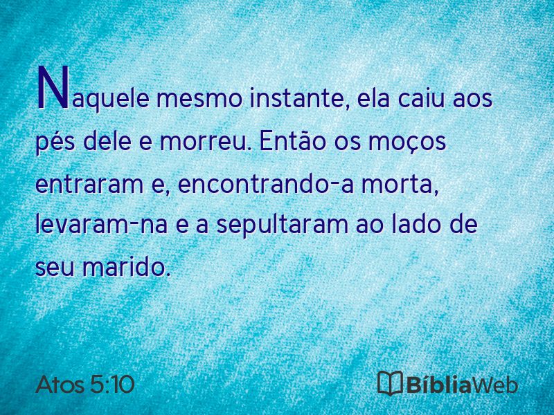 Atos 5:10 em imagem para compartilhar
