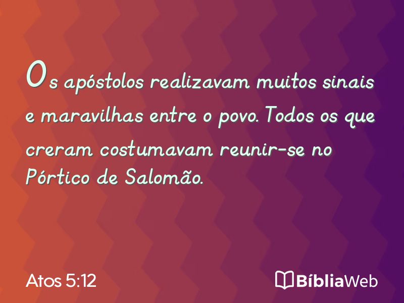 Atos 5:12 em imagem para compartilhar