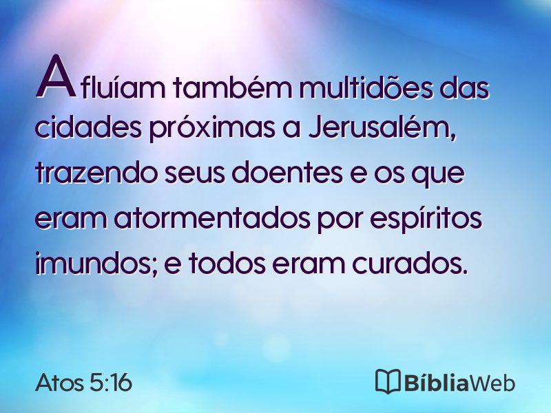 Atos 5:16 em imagem para compartilhar