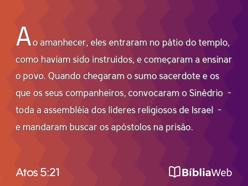 Atos 5:21 em imagem para compartilhar