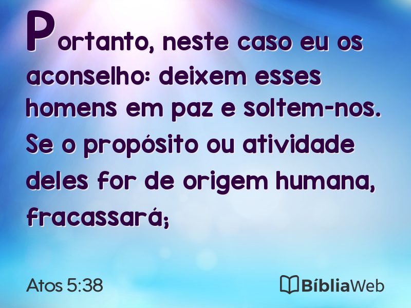 Atos 5:38 em imagem para compartilhar