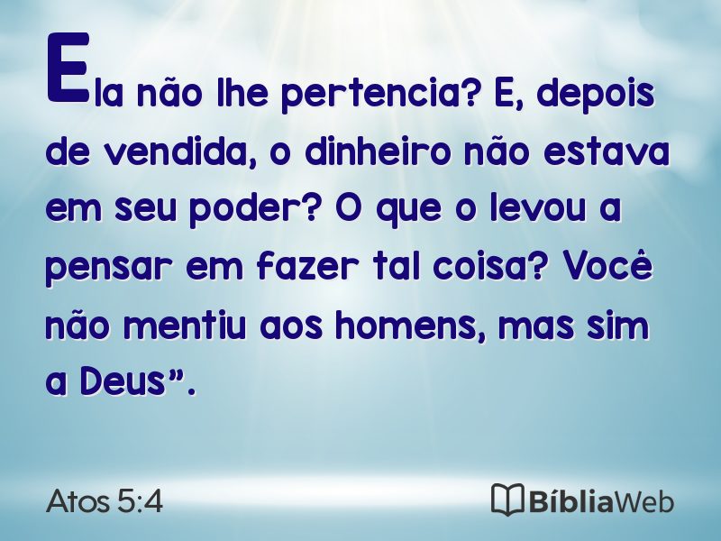 Atos 5:4 em imagem para compartilhar
