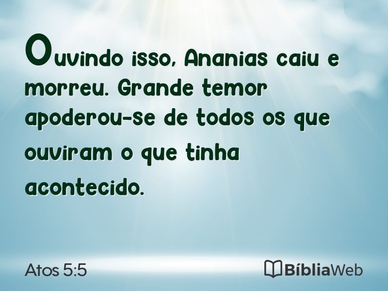 Atos 5:5 em imagem para compartilhar