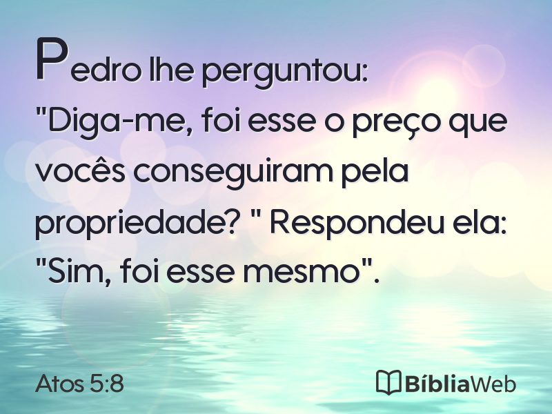 Atos 5:8 em imagem para compartilhar