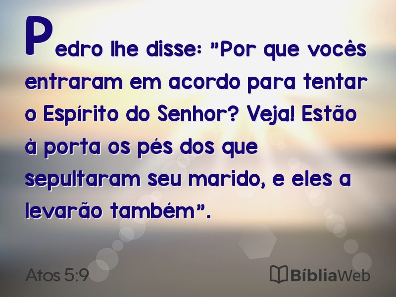 Atos 5:9 em imagem para compartilhar
