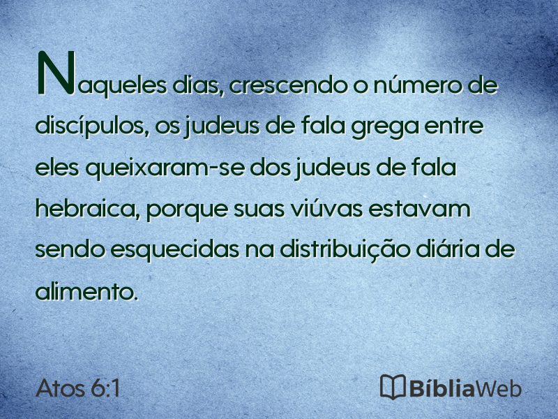 Atos 6:1 em imagem para compartilhar