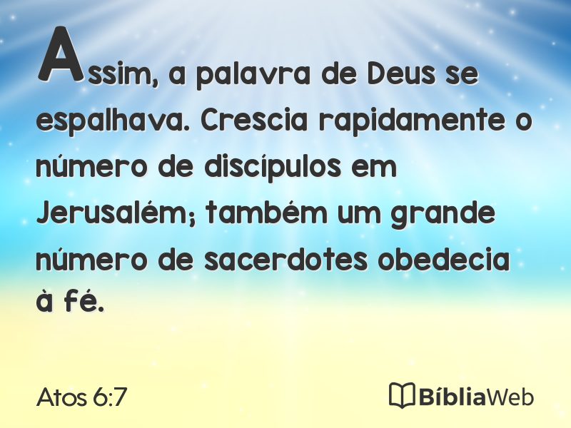 Atos 6:7 em imagem para compartilhar