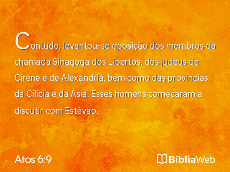 Atos 6:9 em imagem para compartilhar