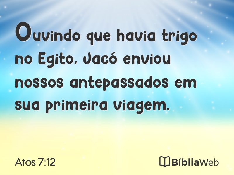 Atos 7:12 em imagem para compartilhar