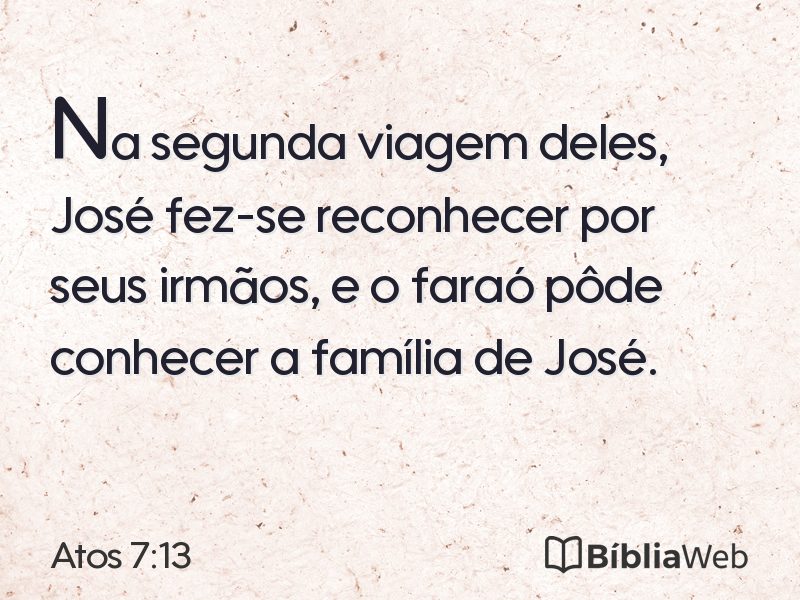Atos 7:13 em imagem para compartilhar