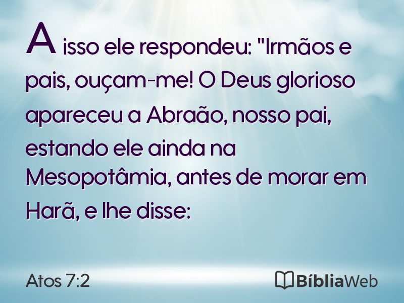 Atos 7:2 em imagem para compartilhar