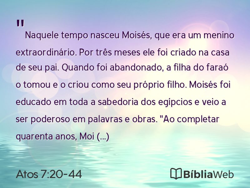 Atos 7:20-44 em imagem para compartilhar