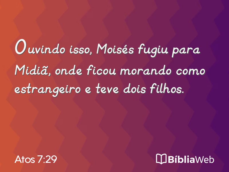 Atos 7:29 em imagem para compartilhar