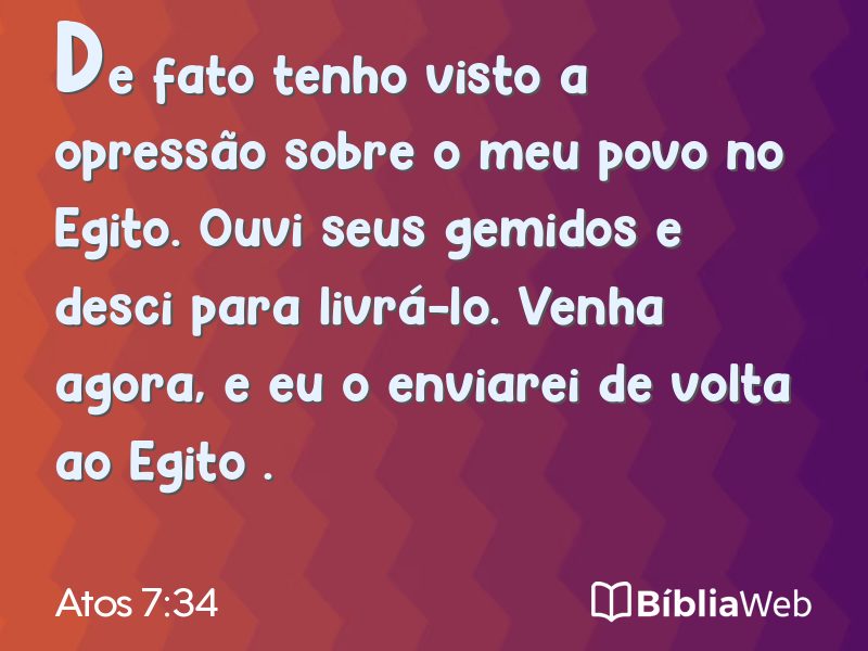 Atos 7:34 em imagem para compartilhar