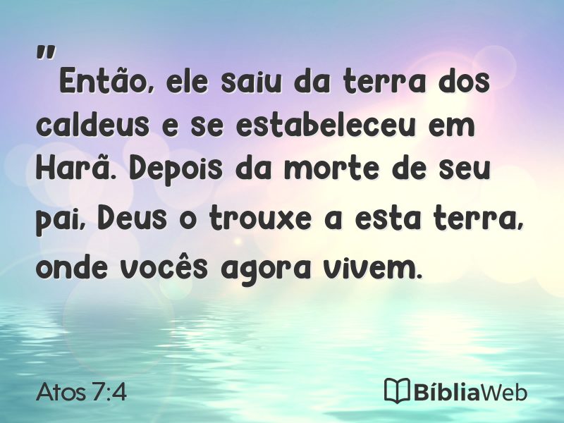 Atos 7:4 em imagem para compartilhar