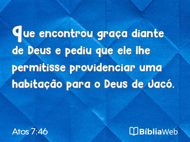 Atos 7:46 em imagem para compartilhar