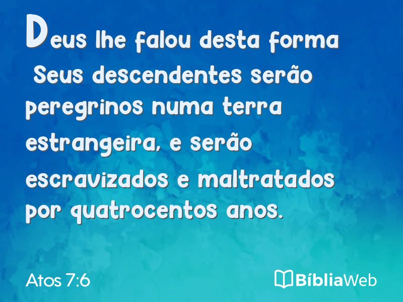 Atos 7:6 em imagem para compartilhar