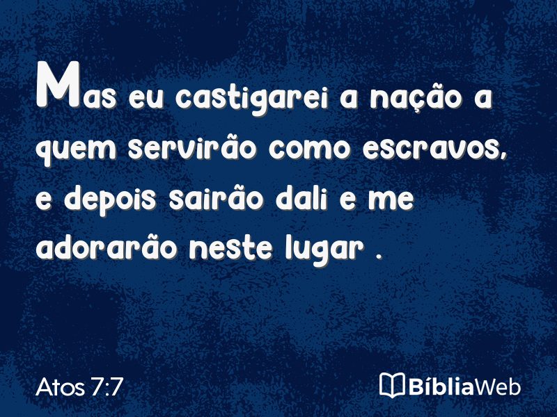 Atos 7:7 em imagem para compartilhar