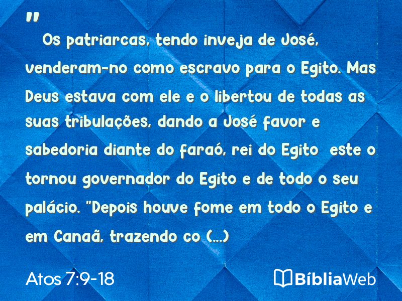 Atos 7:9-18 em imagem para compartilhar