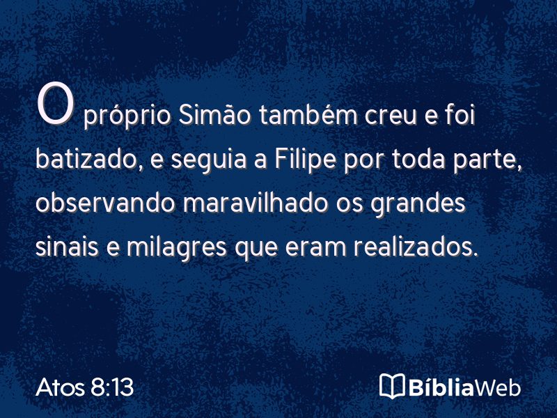 Atos 8:13 em imagem para compartilhar
