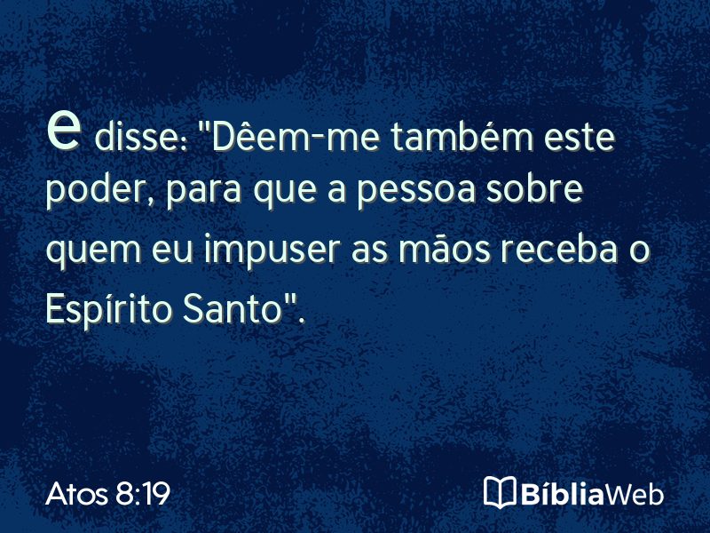 Atos 8:19 em imagem para compartilhar