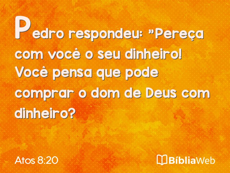 Atos 8:20 em imagem para compartilhar