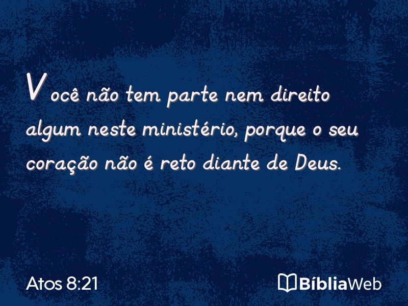 Atos 8:21 em imagem para compartilhar