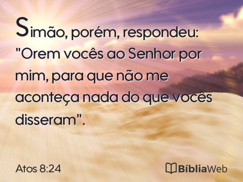 Atos 8:24 em imagem para compartilhar